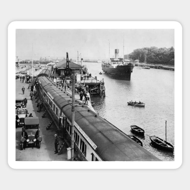 Boat Train at Weymouth Docks, August 1929. Magnet by Random Railways